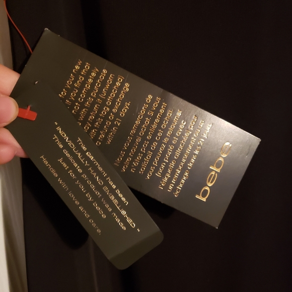 Bebe Cut Out Rhinestone Embellished LBD BNWT - Picture 10 of 11